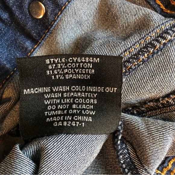 ChiQle Long Sleeve Button Front Classic Blue Jean Denim Jacket Size M - Picture 8 of 8